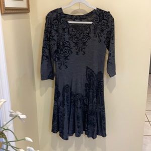 Black and gray light sweater dress